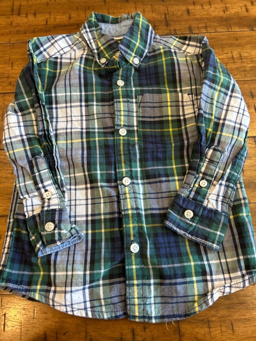 Carter's Green, Blue & Yellow Plaid Button-Down Shirt